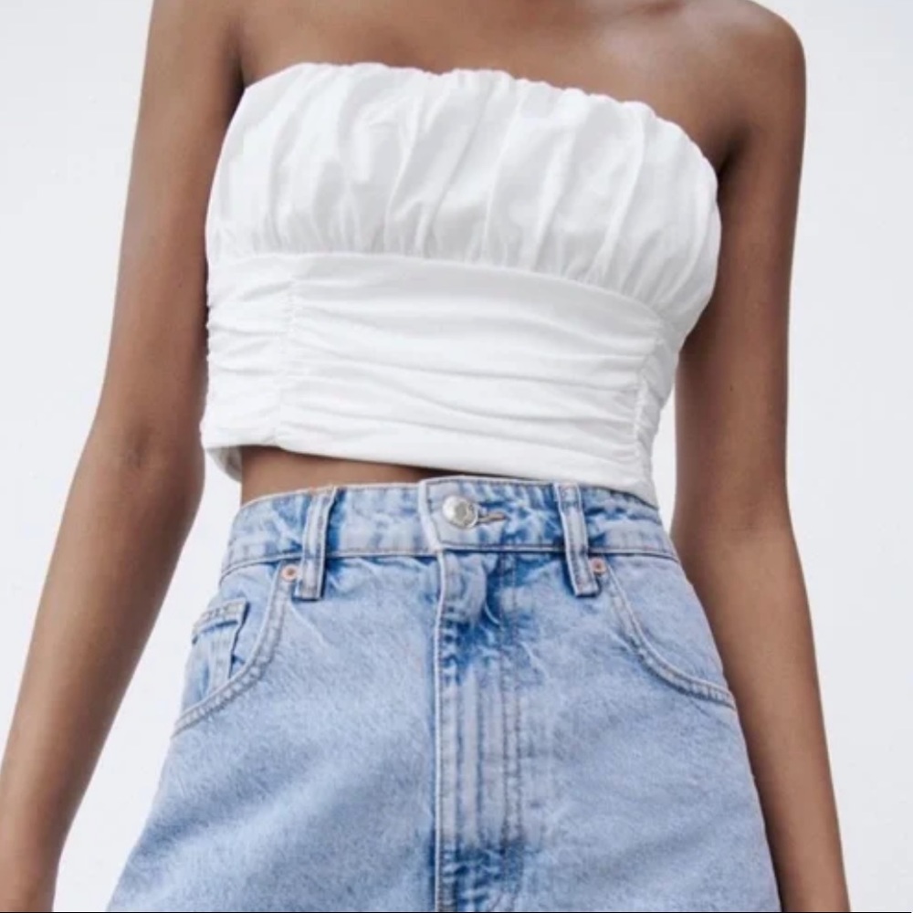 Zara- Poplin crop top